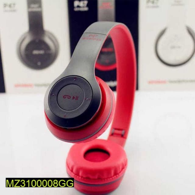 P47 Gaming  Wireless Bluetooth Headphones (Grey Red)