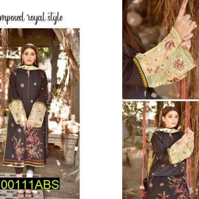 3x-Maya Lawn Suit - Orignal  3 Pcs Orignal Digital Printed Lawn Suit